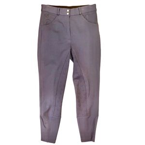 Piper Equestrian Riding Pants Womens 34R Silicone Grips Gray Tapered Leg